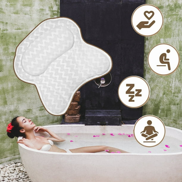Almohada de bañera – Almohada de spa con cojín para reposacabezas –  Almohada para bañera de hidromasaje – Soporte para el cuello y la cabeza  para baño