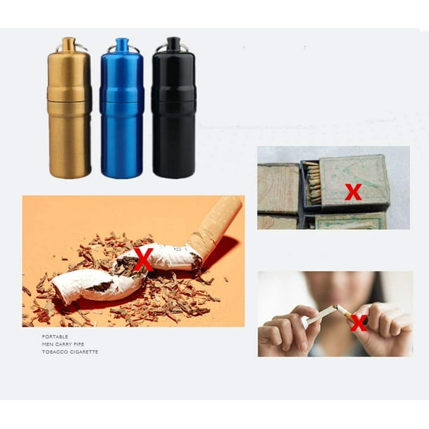 1 pitillera, porta cigarrillos portátil impermeable con llavero, caja  redonda para cigarrillos para hombres y mujeres (negro) Rojo Verde