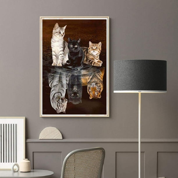DIY 5D Diamond Painting by Number Kits, Painting Three Cats