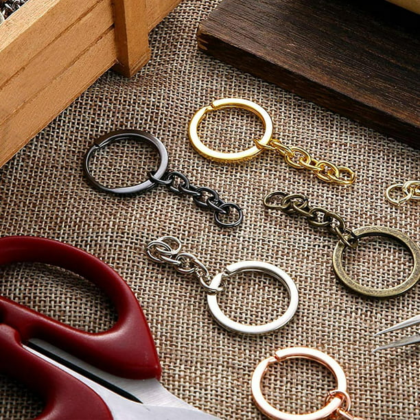 LLavero de piezas con anillas colgantes, accesorios para fabricación de  llaveros, manualidades, 180