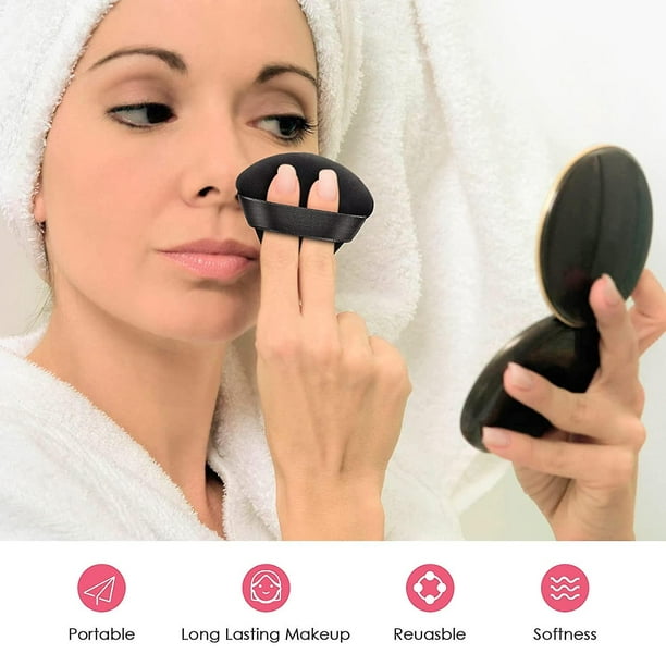Set De 3 Esponjas De Maquillaje + 3 Esponjas Para Maquillaje, Suaves  Esponjas Triangulares De Polvo Mineral Para Maquillaje Facial, Adecuadas  Para
