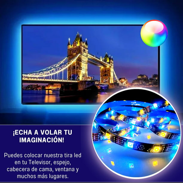 Tira de luces Led para TV Multicolor USB Blanco Frío/Cálido con