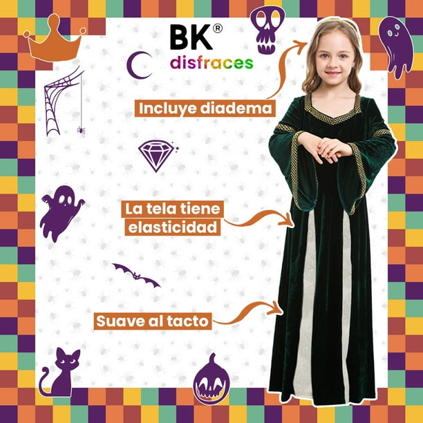 Disfraz de Halloween Disfraz Princesa Reina Infantil niñas Premium BK  Disfraces de tela Queen Talla Grande