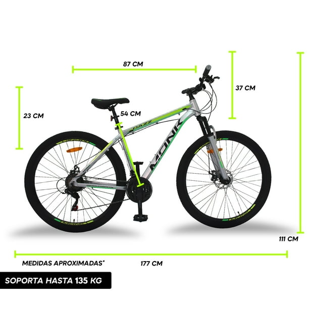 Bicicleta Montaña Aluminio R29 21v Centurfit Shimano Verde