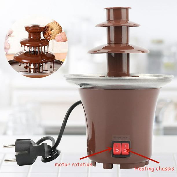  Fuente de chocolate de 3 niveles, máquina de fuente de fondue  de chocolate de acero inoxidable para licores de queso y nacho de chocolate  : Hogar y Cocina