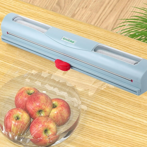 COFICINA Magnetic Refillable Plastic Wrap Dispenser with Cutter, Food Cling  Film Wrap Dispenser with Cutter, Tin Aluminum Foil and Plastic Cling Wrap