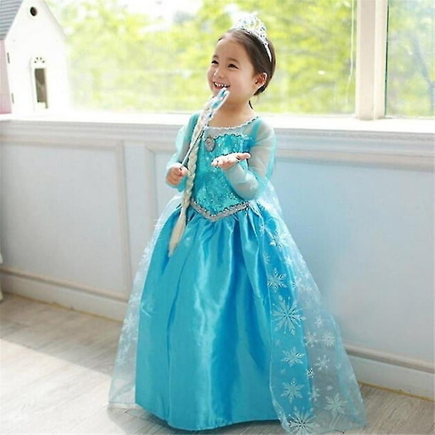 Niñas Frozen Queen Elsa Princesa Vestido Cosplay Disfraz Para 3-8 Años  Niños/4-5 Años/ kaili Sencillez