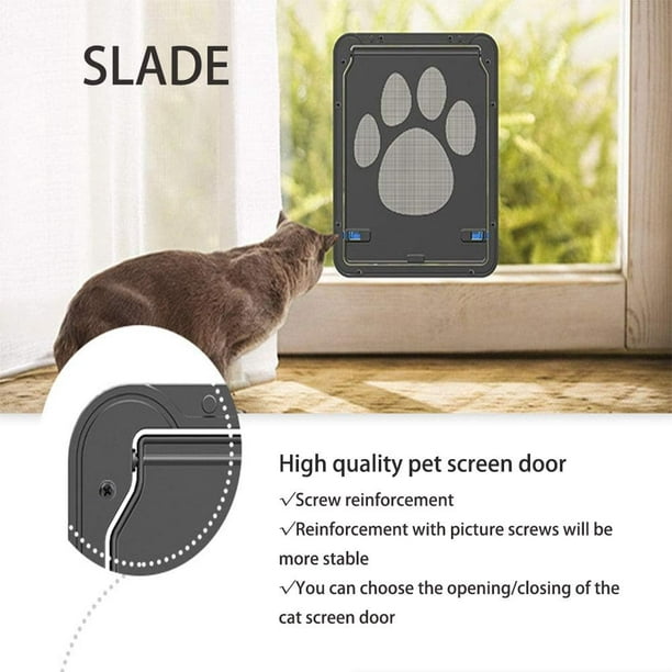 S) Puerta mosquitera Puerta corredera para perros con mosquitera para  puertas exteriores Puerta para gatos/perros