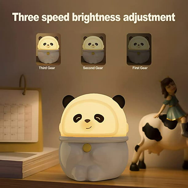 Luz Nocturna Infantil, Luz Nocturna Bebé Recargable USB, Lámpara LED con  Forma de Panda, Lámpara de Noche Táctil de Silicona, Lámpara Nocturna con  Luz