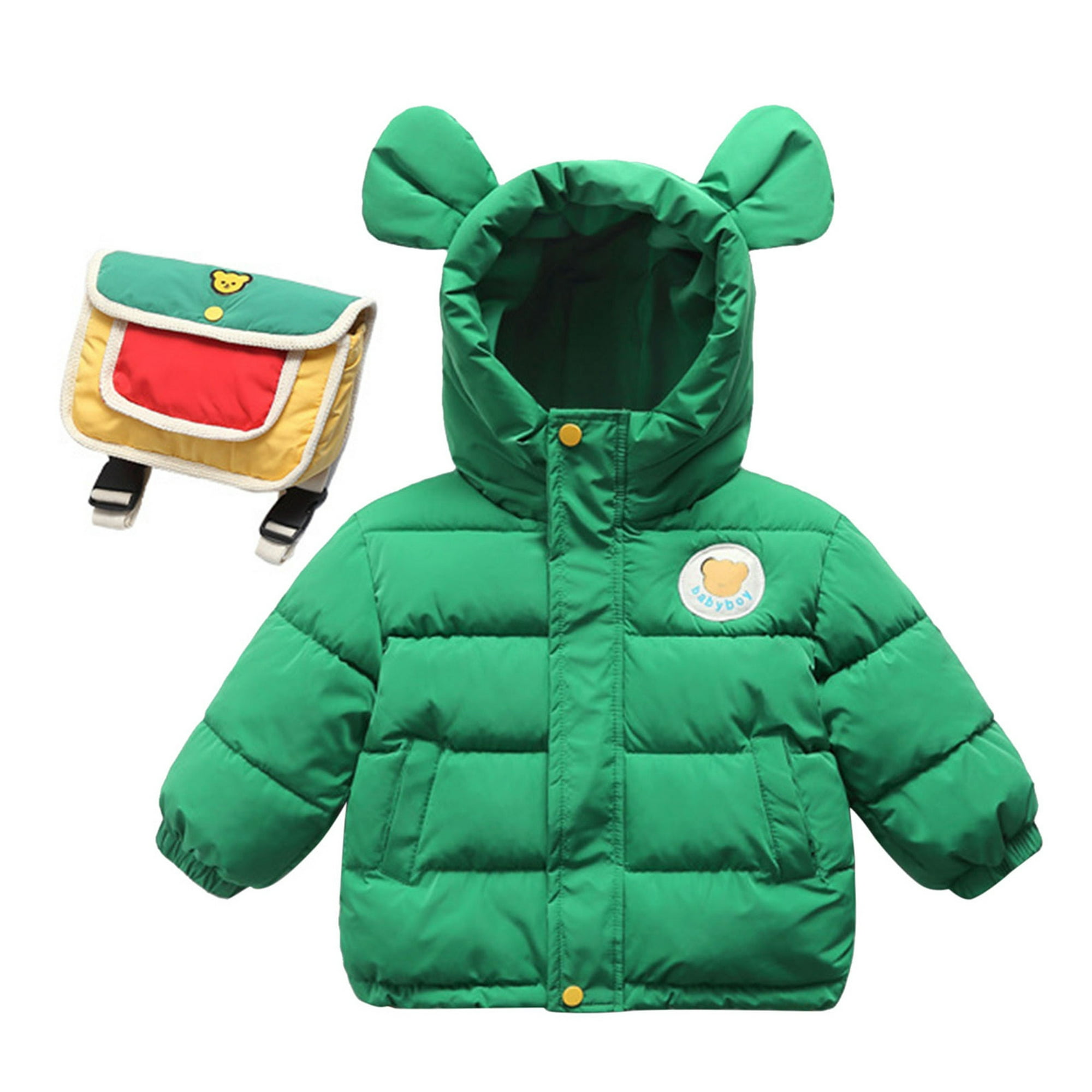 Abrigo de invierno con capucha para bebé niño, cálido, resistente al  viento, ropa de abrigo de dibujos animados, 6 meses a 5 años (azul, 3-4  años)