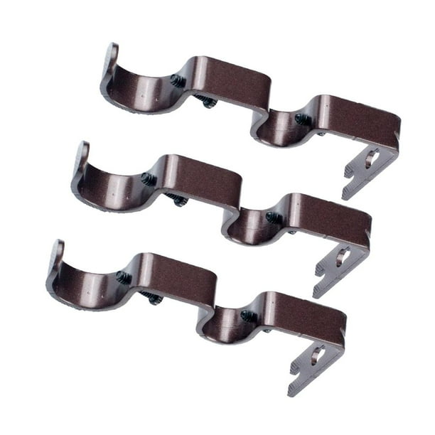 Juego de 3 soportes de barra de cortina doble de Metal ajustable, soporte  para Barra de 1 y 5/8 pulgadas, acero resistente