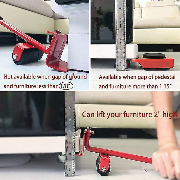 Set Universal Ruedas Para Mover Muebles Lavadora Refri Sofa