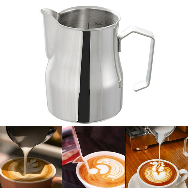 Jarra de acero inoxidable para espumar leche, jarra de café expreso  artesanal, c