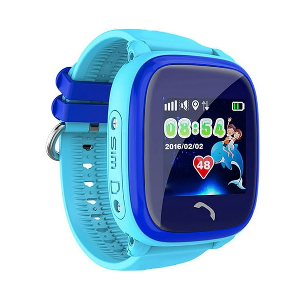 Reloj inteligente con teléfono GPS para niños IP67 Rastreador de ubicación  de llamadas a prueba de agua Pulsera con reloj de pulsera antipérdida para  niños, Azul Vogacara DZ4838-01B