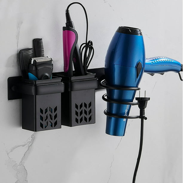 Soporte para secador de pelo, soporte de aluminio espacial para secador de  pelo montado en la pared, herramientas de cuidado del cabello, organizador