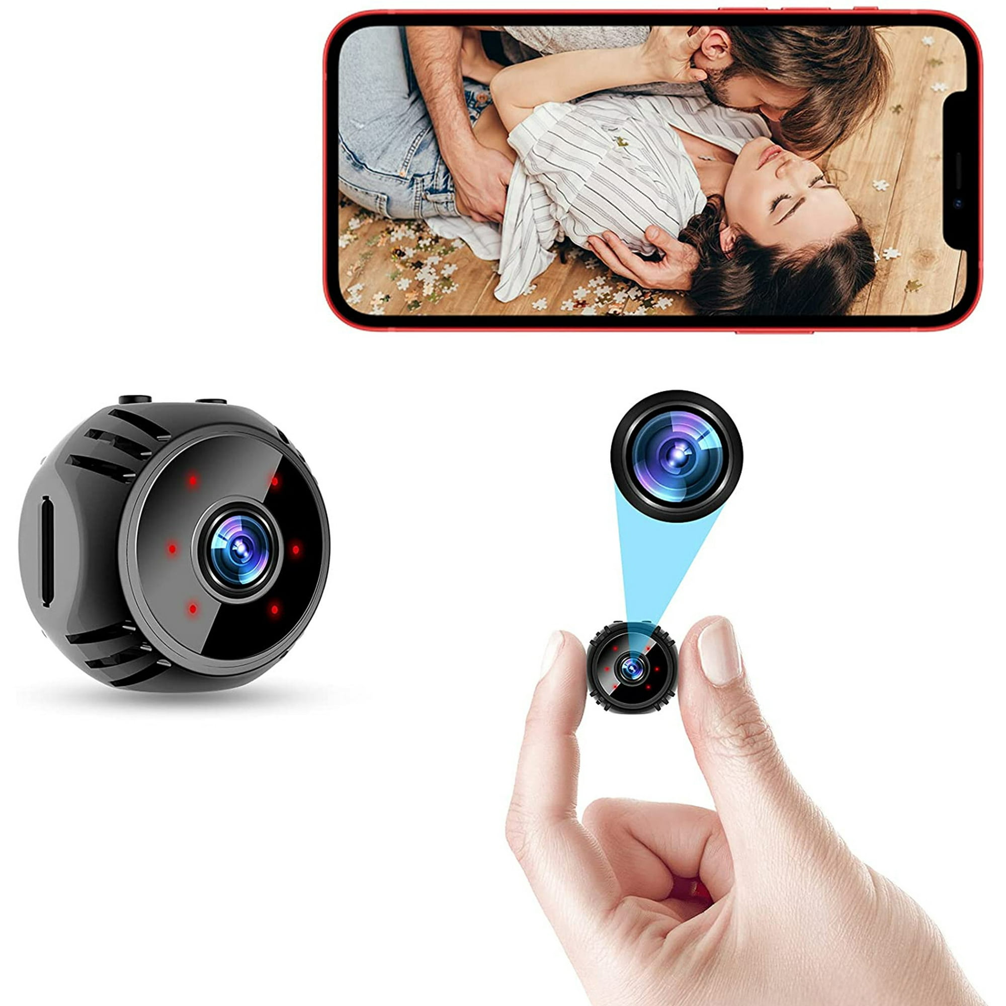 Cámara espía wifi más pequeña, cámara IP inalámbrica HD1080P Wifi, cámara  de vigilancia para monitor de bebé, 1.5 horas de tiempo de batería con