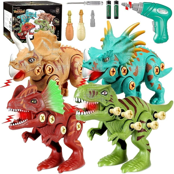 Juguetes de dinosaurios para niños de 3 a 5 años, juguetes de dinosaurios  de tallo, juguetes de dinosaurios desmontables para niños con sonido  ligero, conjuntos de aprendizaje educ YONGSHENG 8390613004352