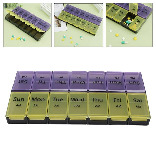 Caja grande de 8 ranuras para medicamentos portátil, caja de almacenamiento  para pastillas, resistente al Colcomx Estuche de almacenamiento de tabletas