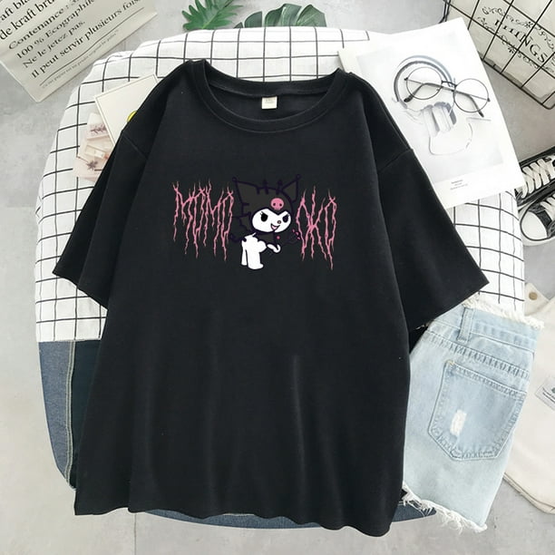Camiseta Harajuku Hello Kitty Anime Streetwear y2k Feminina