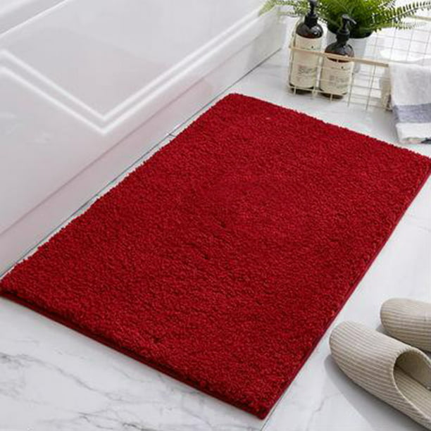 Alfombras de baño navideñas, bonita alfombra de baño roja para decoración  de baño, antideslizante, lavable a máquina, 47*75 cm