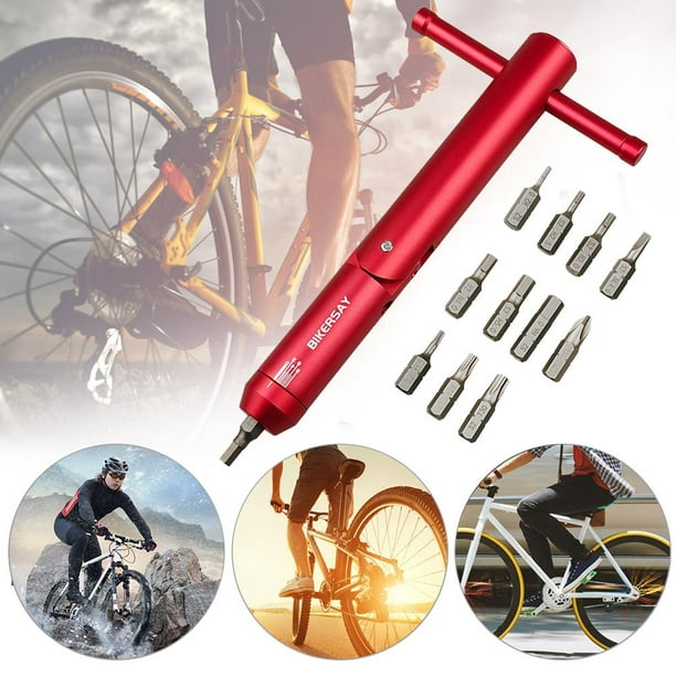 Llave De Torsión Bicicleta BIKERSAY 2-8Nm Llave dinamométrica ajustable Kit  de herramientas de mano para bicicleta (Rojo)