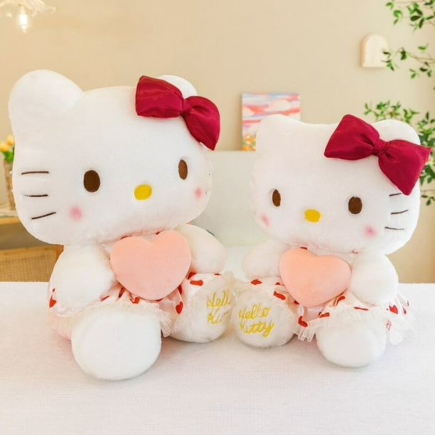 30-45Cm Cute Hello Kitty Plush Kawaii Sanrio Peluche Muñeco De Kt Gato  Animal Decoración De Habitación Regalo De Cumpleaños