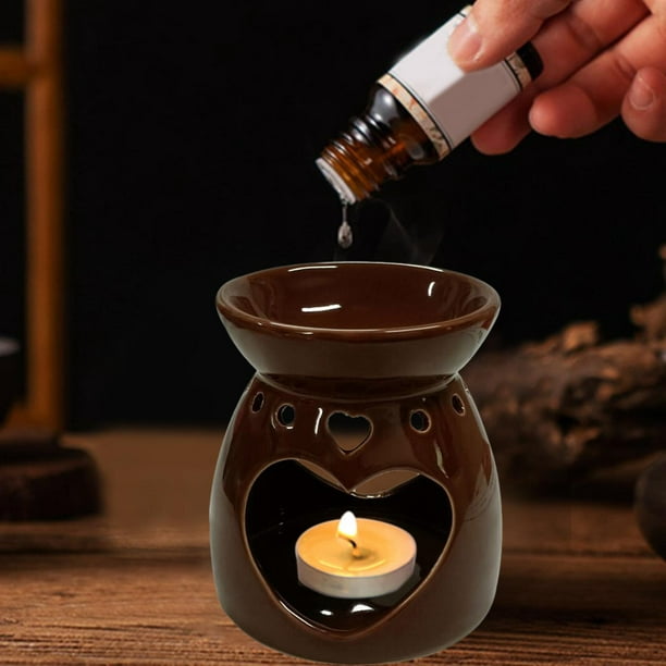 Quemador de aceite esencial Portavelas Tealight Difusor perfumado Quemador  de perfumado Calentador de aceite de para perfecl Quemador de aceite  esencial