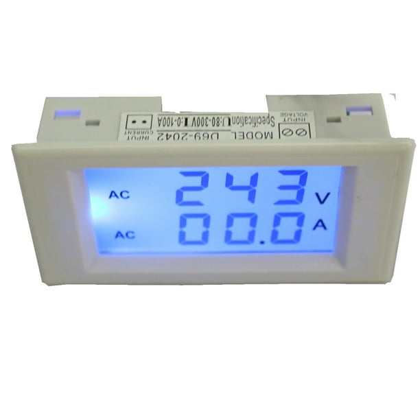 Voltímetro digital Amperímetro Panel de voltaje de corriente alterna  Amperaje Energía Panel Medidor LCD Pantalla digital amperímetro voltímetro