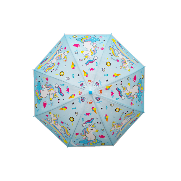 Sombrilla paraguas infantil unicornio niño o niña azul