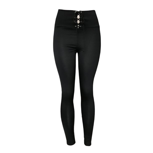 Leggings de algodón de cintura alta para mujer (S, negro), Negro 