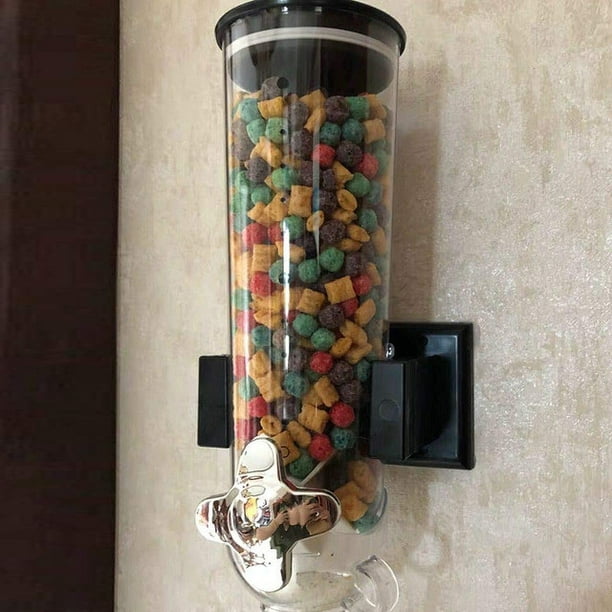Dispensador de cereales de plástico montado en la pared, caja de