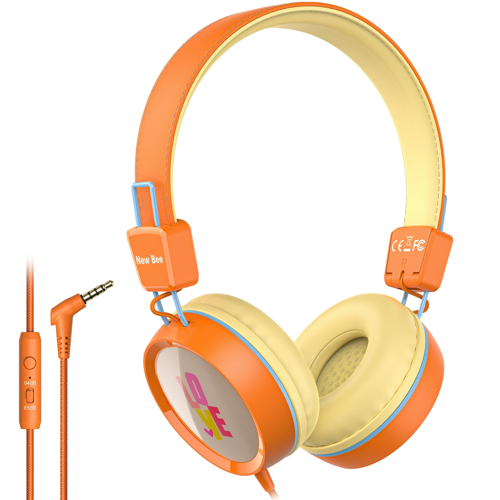 Auriculares con cable para niños adolescentes, auriculares para niños con  limitación de volumen New Bee KH20