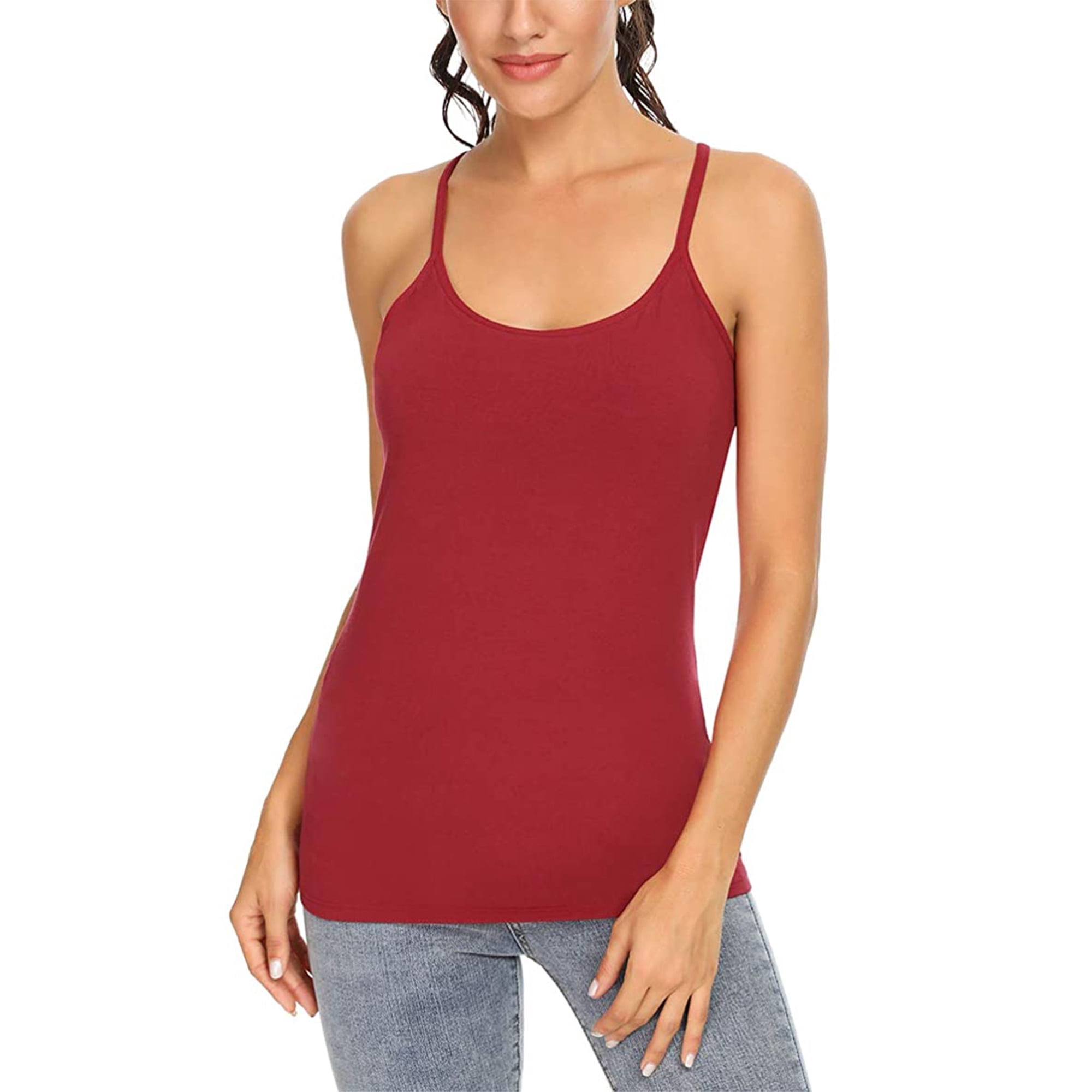 Txlixc - Camiseta sin mangas básica para mujer, con tirantes finos
