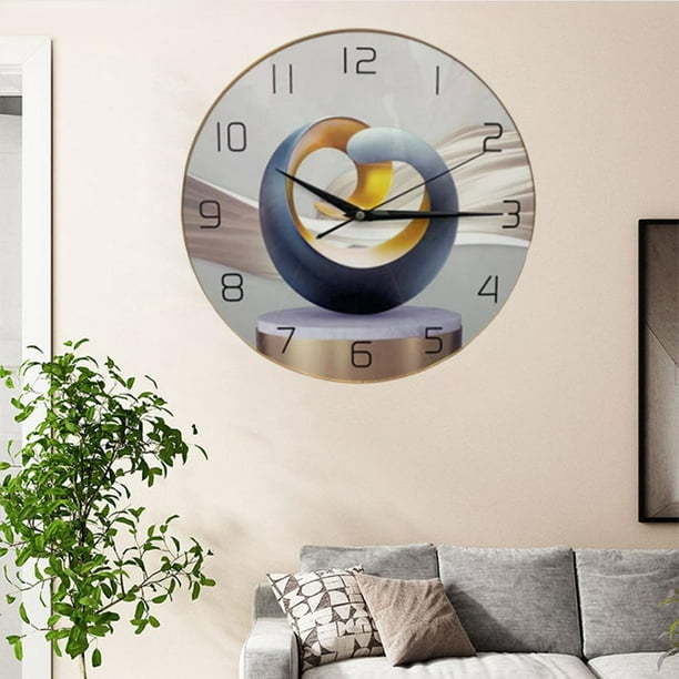 Reloj de pared silencioso analógico grande con , relojes de pared  decorativos , relojes de pared grandes silenciosos sin tictac, Geometría  BLESIY Reloj de pared del dormitorio