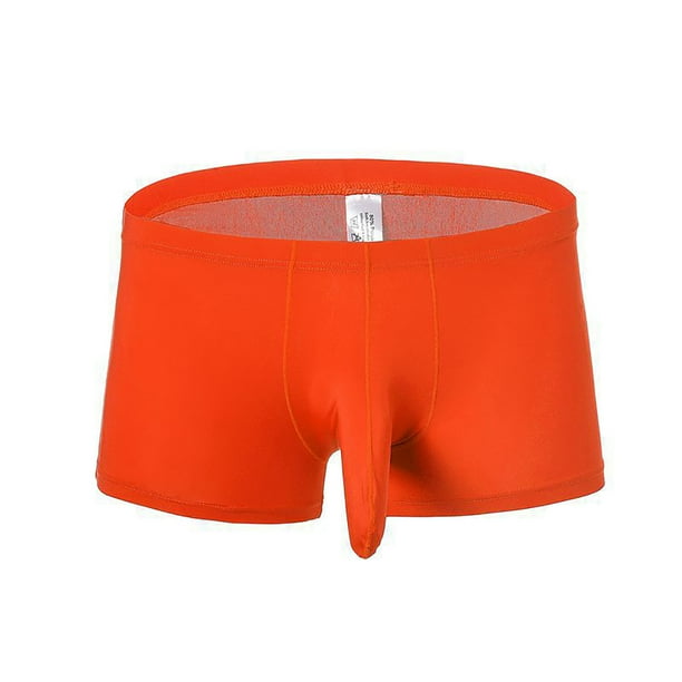  XZHDD Calzoncillos tipo bóxer para hombre, medio transparente,  cómodos, sexy, de pierna corta, transpirable, ropa interior, 261-naranja :  Ropa, Zapatos y Joyería