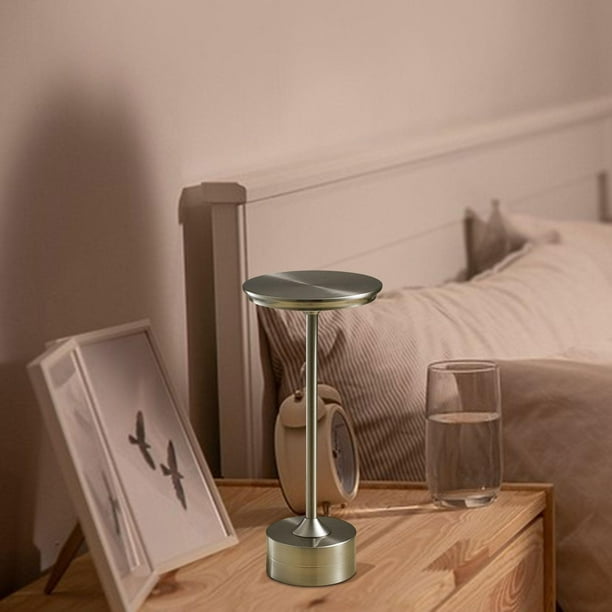 Lámpara de mesa recargable, lámpara de escritorio con atenuación táctil,  lámpara inalámbrica de aluminio, para sala de estar, exterior, mesa de