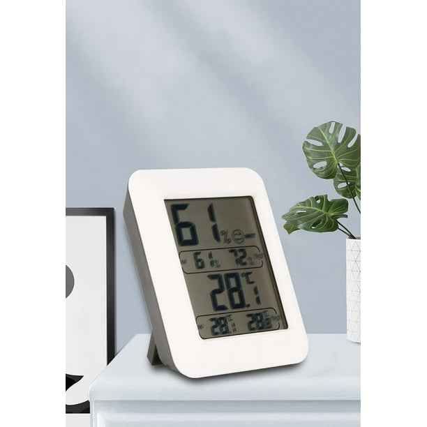 Higrómetro digital de 4 termómetro interior medidor de temperatura y  humedad indicador de monitor termómetro de habitación con retroiluminación