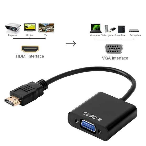  1080 p HDMI macho a VGA hembra convertidor de vídeo Cable adaptador  para PC DVD HDTV TV : Electrónica