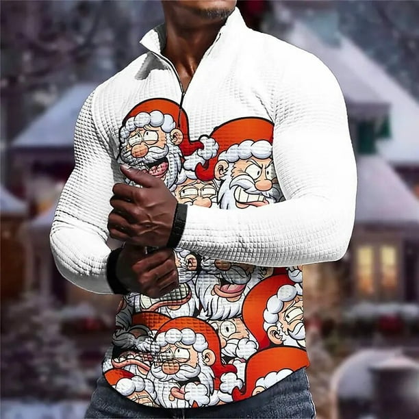 Sudadera con capucha con cremallera para hombre, moda navideña, sudaderas  con capucha 3d para hombre Casa de los Tesoros