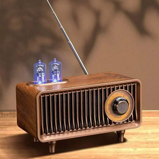 Radio AM FM clásica retro con altavoz Bluetooth, radio de mesa de madera  vintage con control de graves agudos para sala de estar cocina con perilla  giratoria Sincero Electrónica
