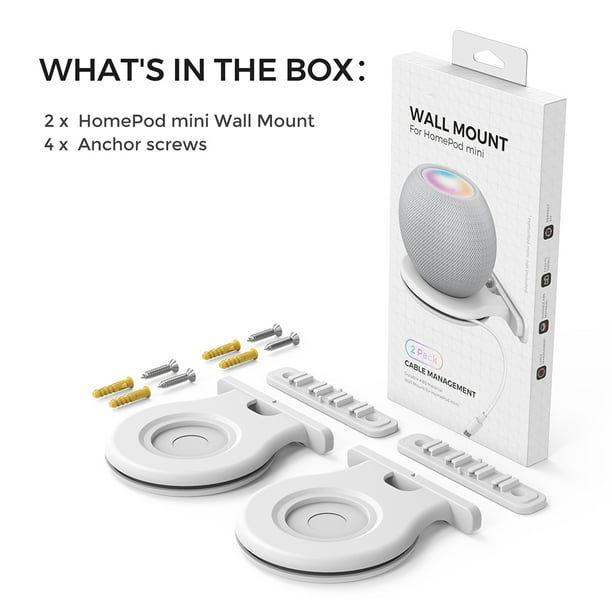 Soporte De Altavoz Inteligente Soporte de pared para altavoz compatible con  Bluetooth para HomePod Mini con gestión de cables