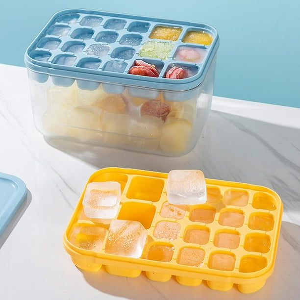 Bandeja de cubitos de hielo con tapas sin BPA, silicona flexible de grado  alimenticio 63 bandeja de cubitos de hielo, fácil liberación, apilable y