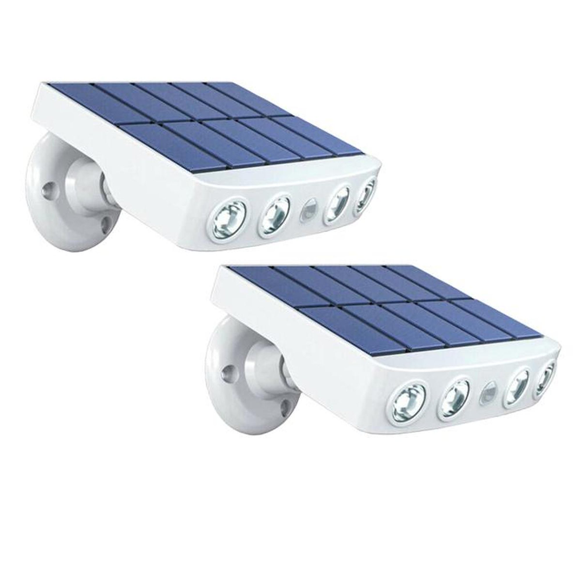 Reflector solar led exterior solarreflect 2 pzas 400lm luz blanca 6000k carcasa blanca iluminación a 120° panel solar 4l ventdepot mxrsi-002