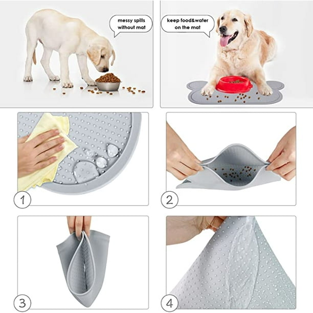 WEKEY Tapete de comida para perros, absorbente para cuenco de perro, tapete  para ocultar las manchas, de secado rápido, tapete para comida y agua