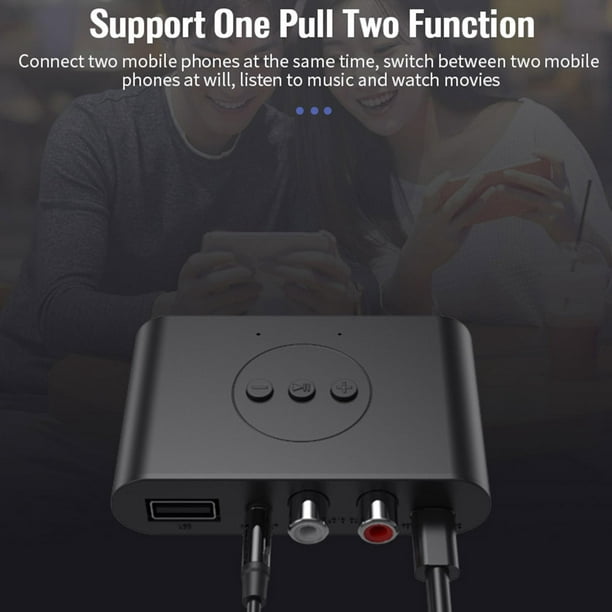 Receptor auxiliar Bluetooth para automóvil, mini receptor Bluetooth 5.0, adaptador  Bluetooth para automóvil con conector de 3,5 mm, llamadas manos libres,  conexión dual (negro)