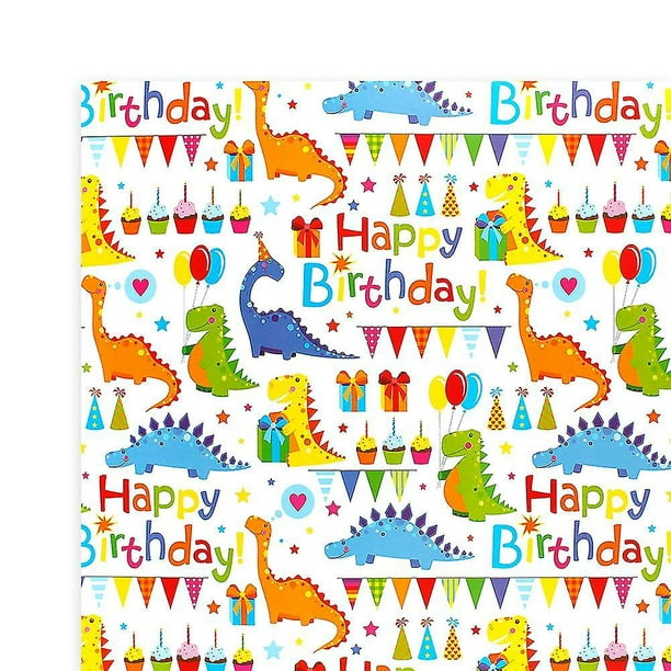 10 hojas de papel de regalo de feliz cumpleaños para niños y niñas lindo  diseño de dibujos animados regalo regalo de cumpleaños papel papel papel