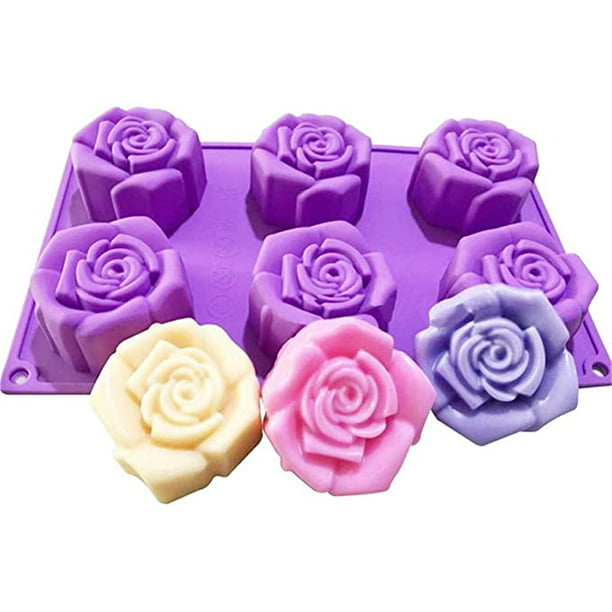 SIENON Moldes de silicona de 33 cavidades con diseño de rosas y hojas, para  manualidades, decoración de cupcakes, jabón, arcilla polimérica, proyectos