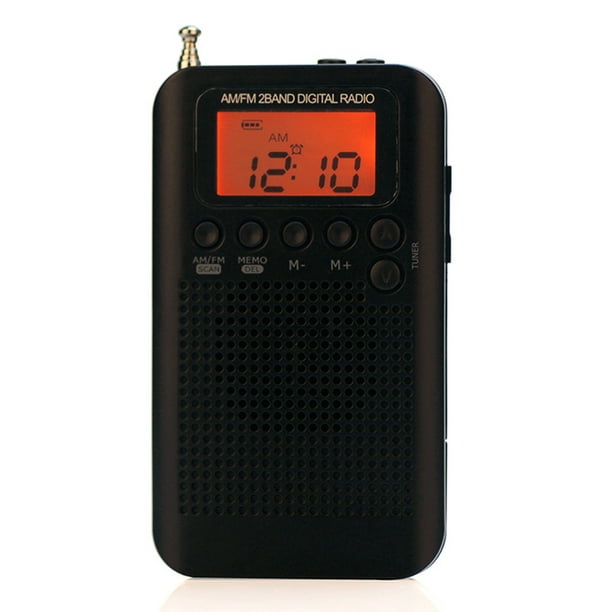 Radio portátil FM AM de doble banda estéreo, Mini receptor de Radio de  bolsillo con pantalla