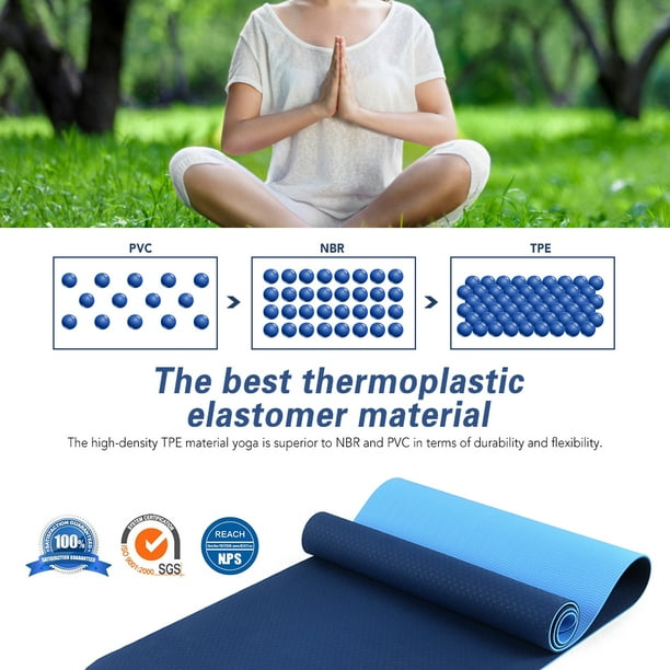 Esterilla de yoga TFixol de 6 mm de grosor, esterilla antideslizante para  ejercicios de Pilates de 72 x 24 pulgadas