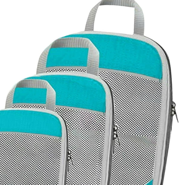 7 bolsas organizadoras de equipaje de viaje, cubos de embalaje de  compresión, bolsas de almacenamiento de viaje, bolsas de lavandería para  mochila